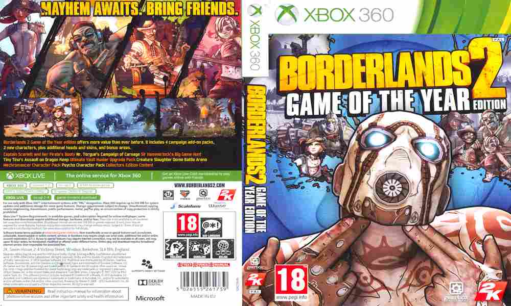 Игры game of the year edition. Бордерлендс 3 Xbox 360. Borderlands 2 Xbox 360. Borderlands 2 Xbox 360 обложка. Игра на иксбокс 360 Borderlands 3.