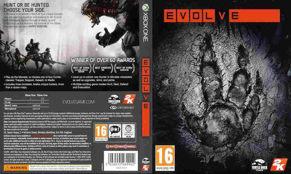 Игра EVOLVE, Xbox one, 175-1, Баград.рф