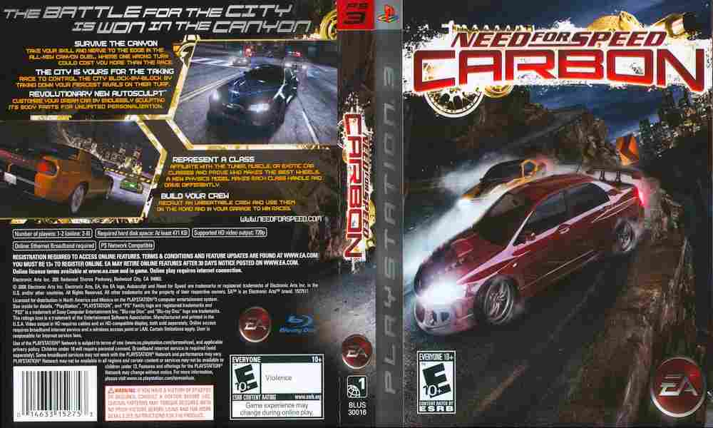 Игра NEED FOR SPEED CARBON, Sony PS3, 173-66, Баград.рф.