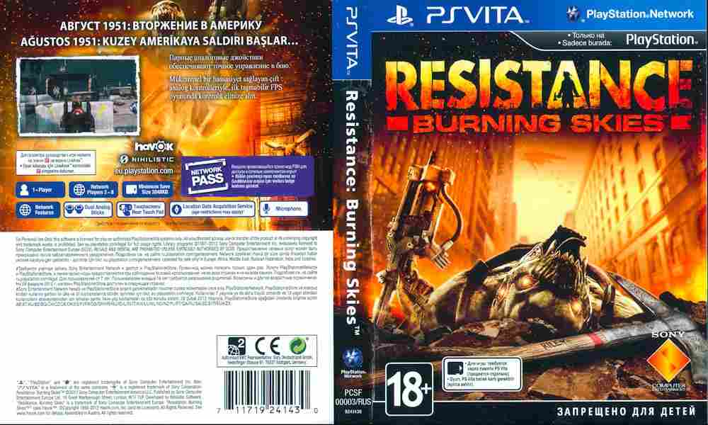 Игра RESISTANCE burning skies, Sony PSVita, 181-16, Баград.рф